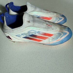 adidas Kids Red, Blue, and White F50 Soccer Cleats